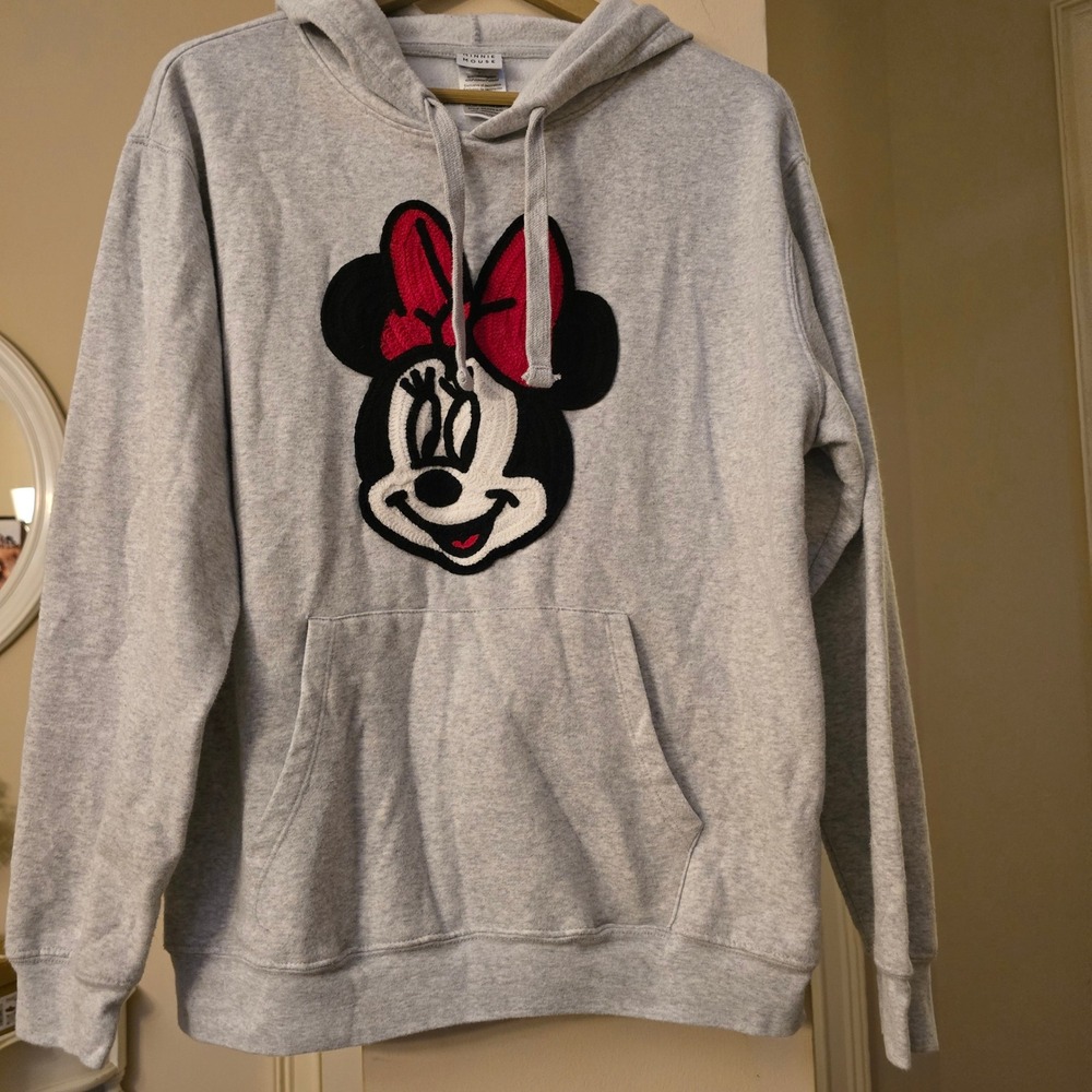 Disney Minnie Mouse Heather Grey Hoodie Pullover IESJCP5-3L52 XL‎
